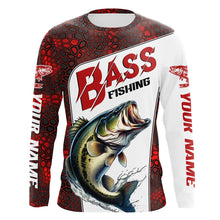 Load image into Gallery viewer, Custom Red Camo Bass Fishing Jerseys, Bass Fishing Long Sleeve Tournament Shirts Fishing Gifts IPHW6666
