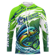 Load image into Gallery viewer, Custom Mahi Mahi Fishing Jersey, Mahimahi Long Sleeve Uv Protection Fishing Shirts | Green IPHW6869
