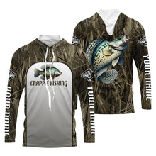 Load image into Gallery viewer, Crappie Fishing Grass Camo Custom Long Sleeve Fishing Shirts, Crappie Tournament Fishing Jerseys IPHW6532
