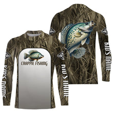 Load image into Gallery viewer, Crappie Fishing Grass Camo Custom Long Sleeve Fishing Shirts, Crappie Tournament Fishing Jerseys IPHW6532
