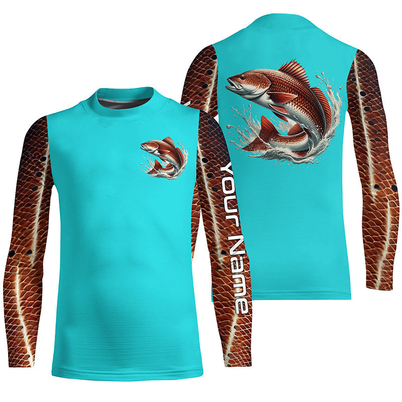 Redfish Puppy Drum Fishing Custom Performance Long Sleeve Uv Protection Shirts, Saltwater Fishing IPHW7065