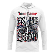 Load image into Gallery viewer, Personalized Fishing Legend Long Sleeve Fishing Shirts, American Flag Patriotic Fishing Gifts IPHW5541
