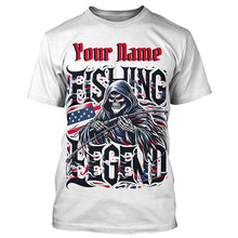 Load image into Gallery viewer, Personalized Fishing Legend Long Sleeve Fishing Shirts, American Flag Patriotic Fishing Gifts IPHW5541
