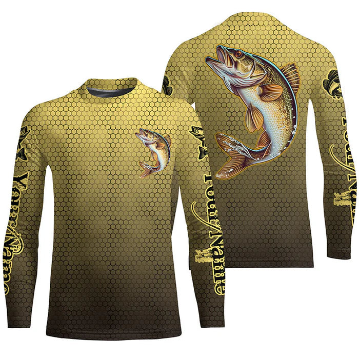 Personalized Walleye Fishing Kid Jerseys, Walleye Tournament Fishing Shirts IPHW5718