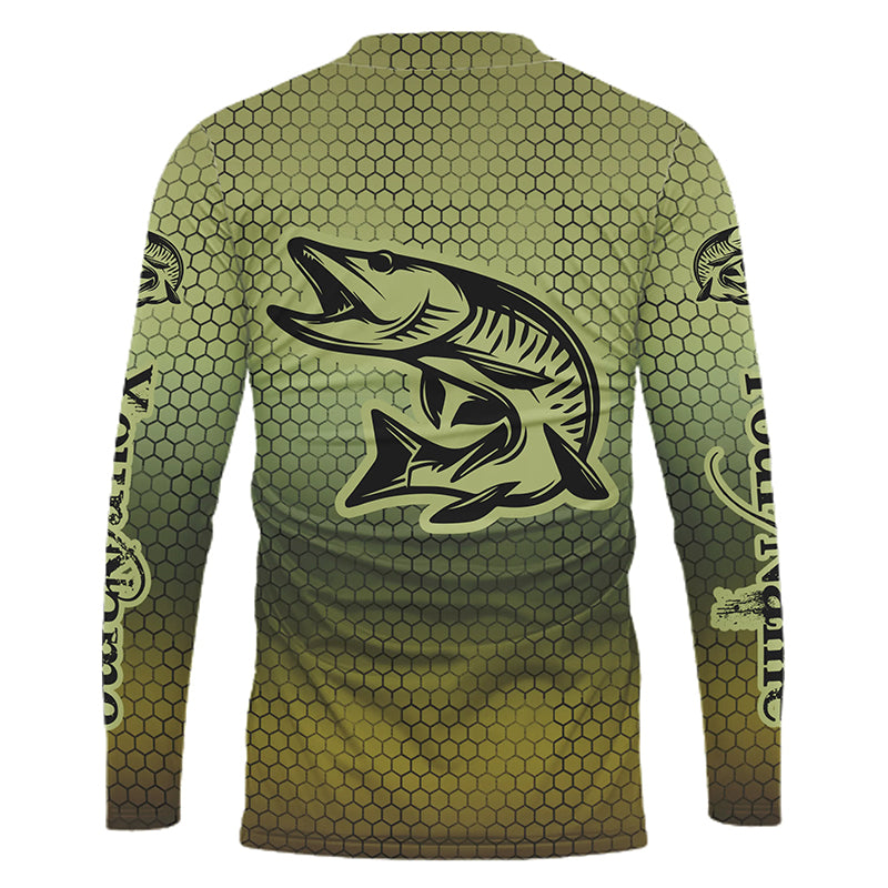 Custom Musky Long Sleeve Tournament Fishing Shirts, Muskie Fishing Jerseys IPHW4171