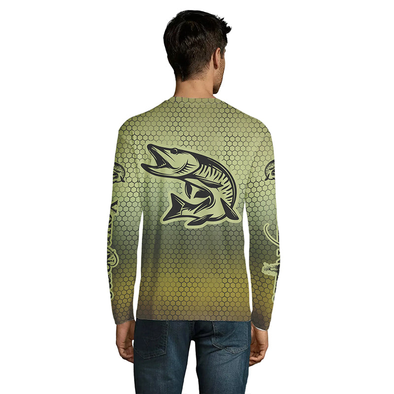 Custom Musky Long Sleeve Tournament Fishing Shirts, Muskie Fishing Jerseys IPHW4171