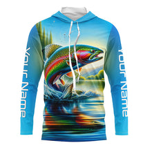 Load image into Gallery viewer, Fly Fishing Rainbow Trout Custom Long Sleeve Fishing Shirts, Trout Fishing Jerseys IPHW5583
