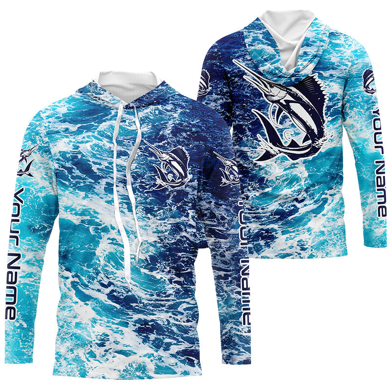 Custom Sailfish Saltwater Fishing Shirts, Sailfish Long Sleeve Perofmance Fishing Shirts IPHW6418