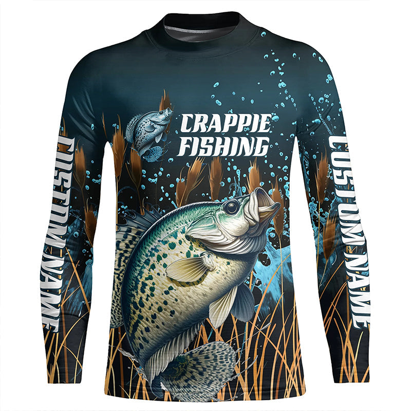 Crappie Fishing Customized Long Sleeve Tournament Fishing Shirts, Crappie Fishing Jerseys IPHW6633