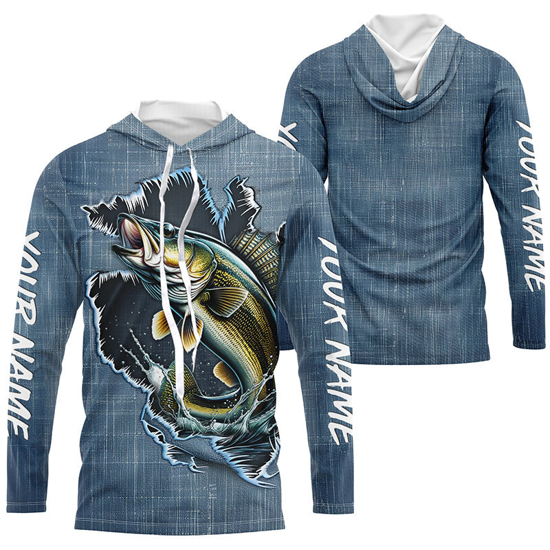 Custom Walleye Long Sleeve Tournament Fishing Shirts, Walleye Fishing All Over Printed Shirt IPHW6148