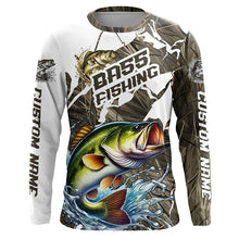 Load image into Gallery viewer, Custom Largemouth Bass Fishing Tournament Jerseys, Bass Long Sleeve Fishing Shirts Camo IPHW6843
