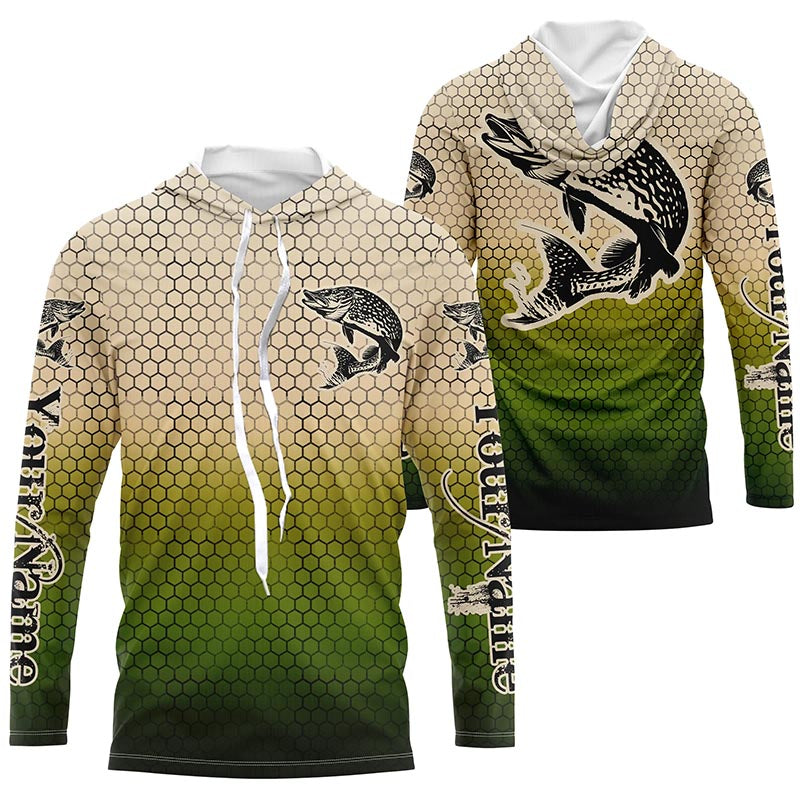 Custom Pike Fishing Long Sleeve Tournament Fishing Shirts, Pike Uv Protection Fishing Jerseys IPHW6218