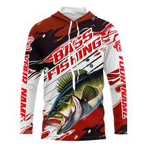 Load image into Gallery viewer, Custom Largemouth Bass Fishing Jerseys, Bass Long Sleeve Tournament Fishing Shirts | Red Camo IPHW6225
