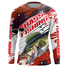 Load image into Gallery viewer, Custom Largemouth Bass Fishing Jerseys, Bass Long Sleeve Tournament Fishing Shirts | Red Camo IPHW6225
