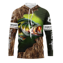 Load image into Gallery viewer, Custom Largemouth Bass Fishing Camo Long Sleeve Fishing Shirts, Bass Tournament Fishing Jerseys IPHW5701
