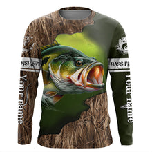 Load image into Gallery viewer, Custom Largemouth Bass Fishing Camo Long Sleeve Fishing Shirts, Bass Tournament Fishing Jerseys IPHW5701
