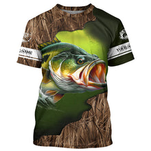 Load image into Gallery viewer, Custom Largemouth Bass Fishing Camo Long Sleeve Fishing Shirts, Bass Tournament Fishing Jerseys IPHW5701
