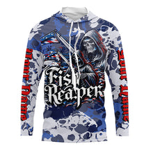 Load image into Gallery viewer, Fish Reaper Camo Long Sleeve Performance Fishing Shirts With Customized Name For Men, Women And Kids IPHW5540
