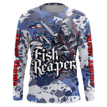 Load image into Gallery viewer, Fish Reaper Camo Long Sleeve Performance Fishing Shirts With Customized Name For Men, Women And Kids IPHW5540
