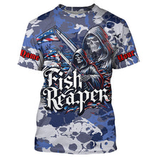 Load image into Gallery viewer, Fish Reaper Camo Long Sleeve Performance Fishing Shirts With Customized Name For Men, Women And Kids IPHW5540
