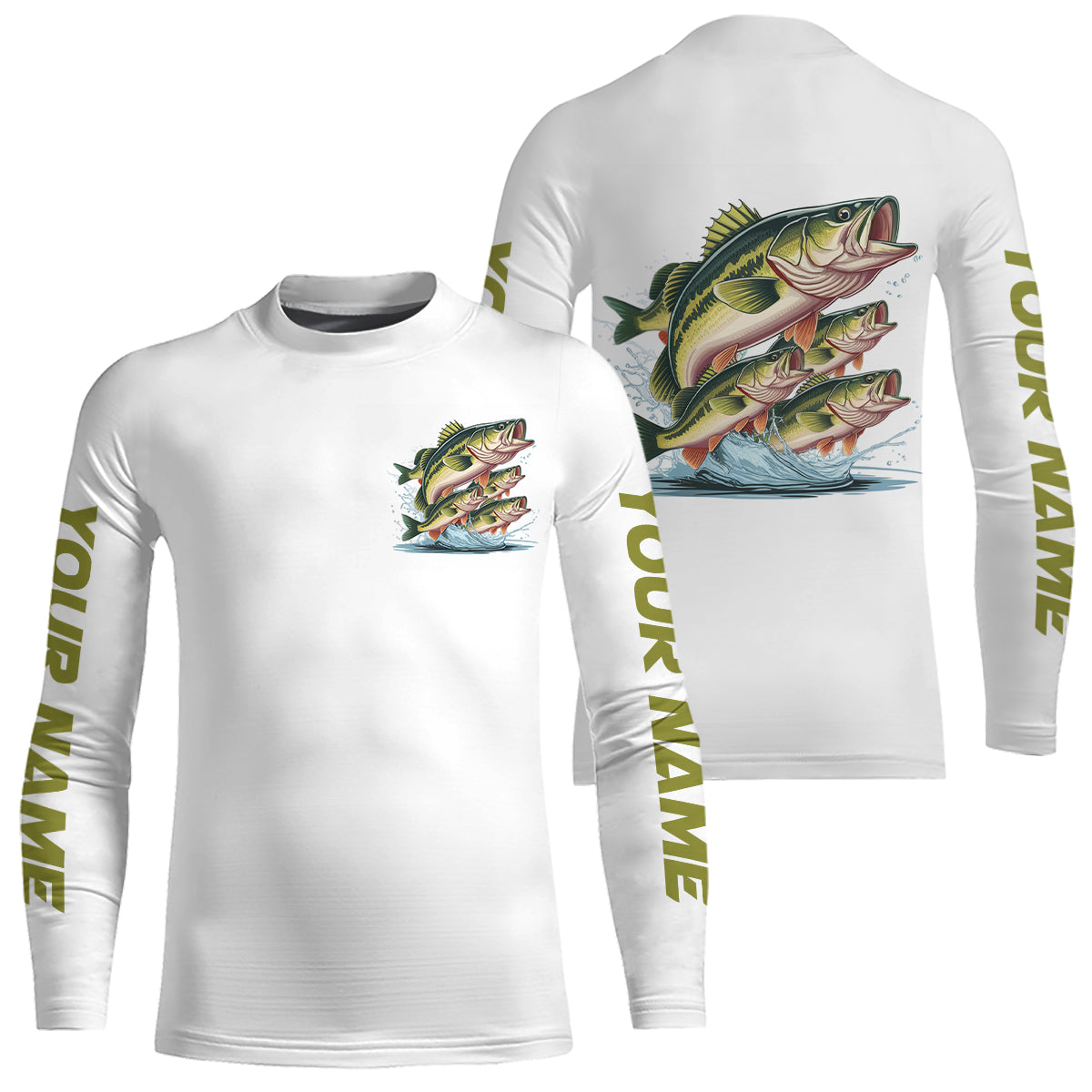 Largemouth Bass Fishes Custom Bass Kid Long Sleeve Fishing Shirts, Bass Tournament Fishing Shirt IPHW7958