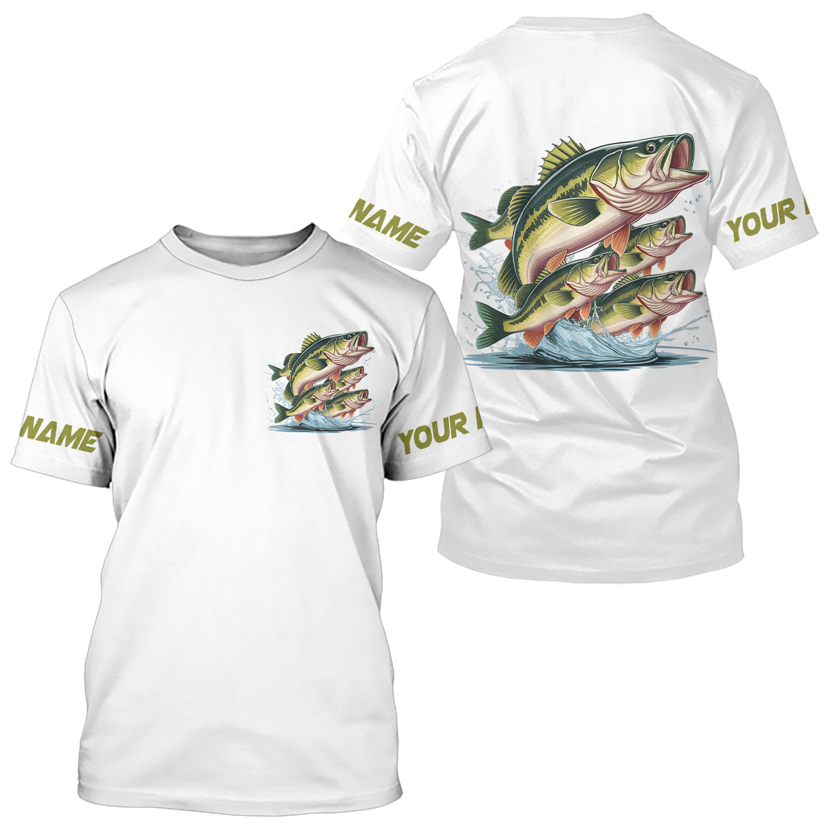 Largemouth Bass Fishes Custom Bass Fishing T-Shirts, Bass Tournament Fishing Shirt IPHW7958