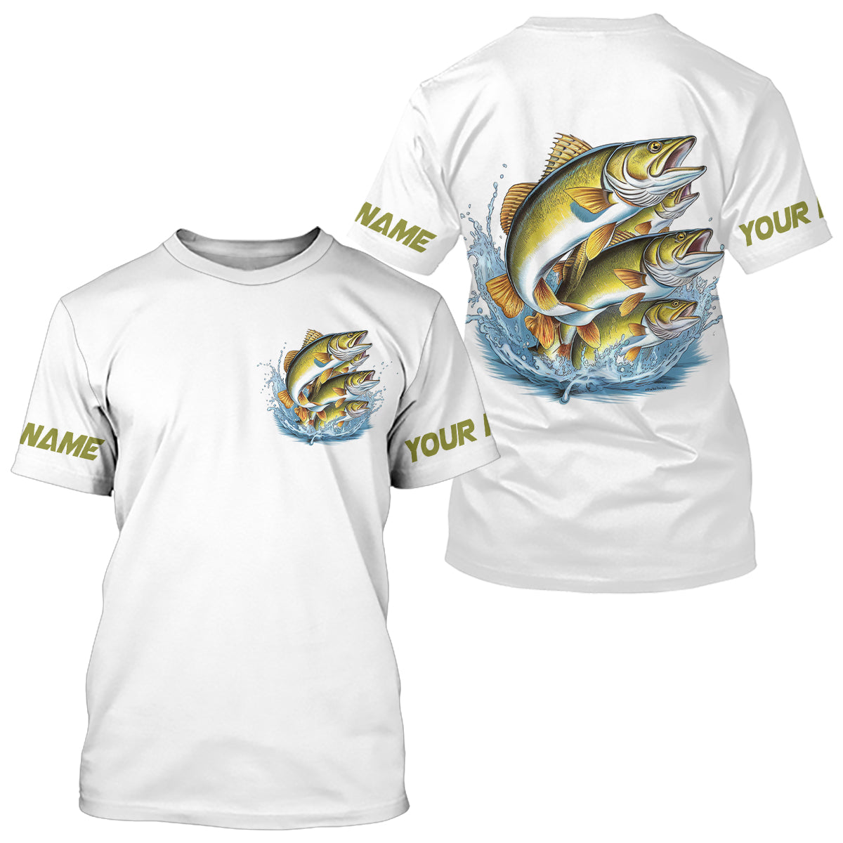 Walleye Fishes Custom Fishing T-Shirts, Walleye Tournament Fishing Shirt IPHW7960