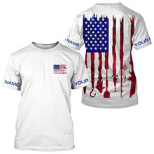 Load image into Gallery viewer, Personalized American Flag Uv Protection Fishing Shirt Fishing Jersey For Fisherman IPHW5044
