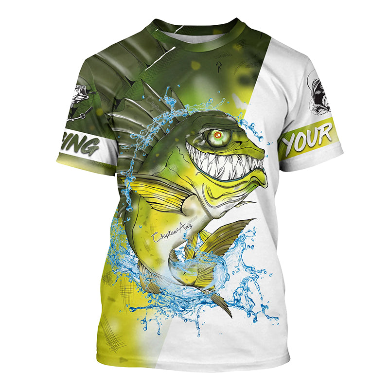 Angry Bass fishing Custom sun protection performance Fishing T-shirt, Bass Fishing jerseys NQS5514