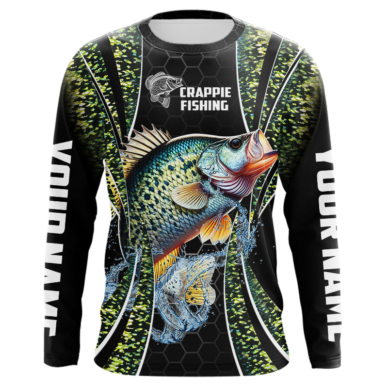 Crappie freshwater fishing green scales Custom name fishing jerseys | Long sleeve, Long Sleeve Hooded NPQ770