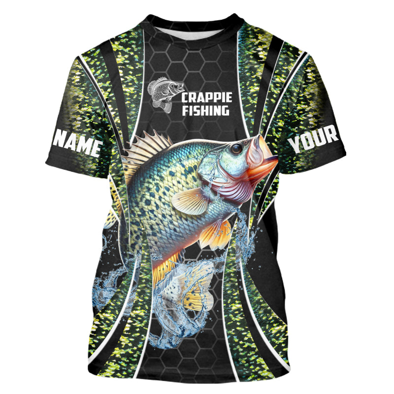 Crappie freshwater fishing green scales Custom name fishing jerseys | Tshirt - NPQ770