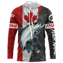 Load image into Gallery viewer, Custom Canadian Flag salmon Fishing Jerseys, salmon patriotic performance Fishing Shirts | Long sleeve NQS5037
