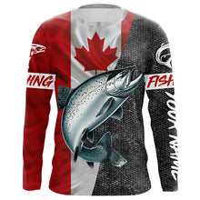 Load image into Gallery viewer, Custom Canadian Flag salmon Fishing Jerseys, salmon patriotic performance Fishing Shirts | Long sleeve NQS5037
