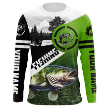 Load image into Gallery viewer, Largemouth Bass Fishing UV protection customize name long sleeves fishing shirts NPQ1
