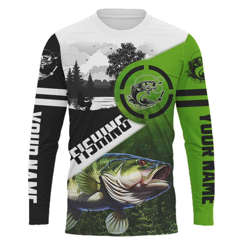 Largemouth Bass Fishing customized long sleeve fishing shirts NPQ1