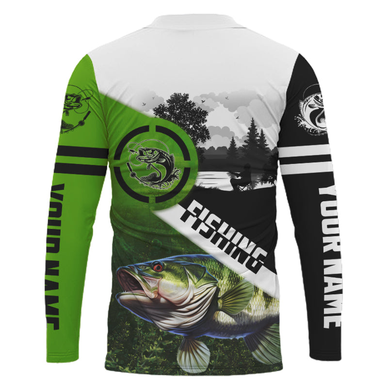 Largemouth Bass Fishing customized long sleeve fishing shirts NPQ1