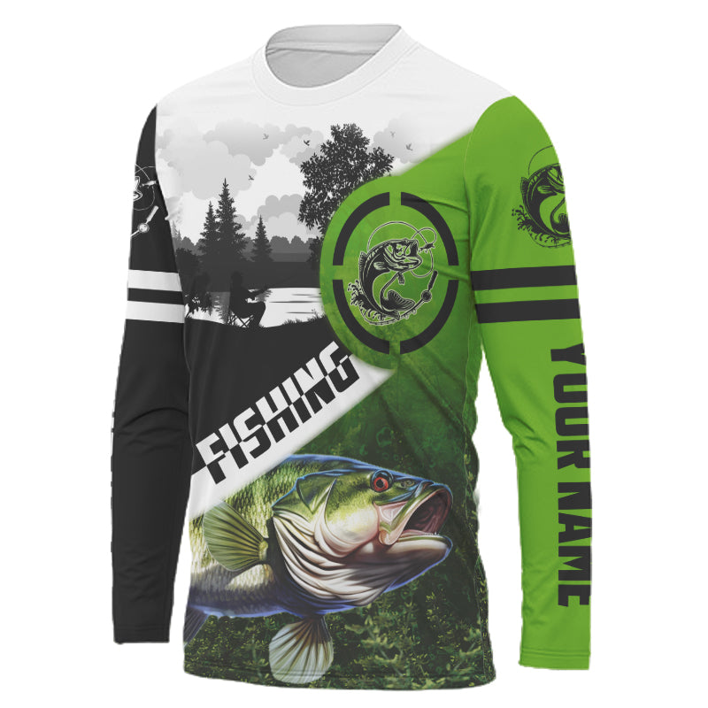 Largemouth Bass Fishing customized long sleeve fishing shirts NPQ1