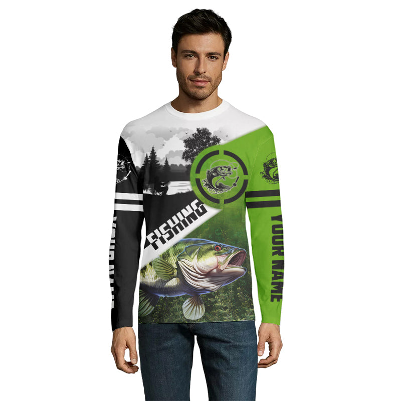 Largemouth Bass Fishing customized long sleeve fishing shirts NPQ1