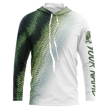 Load image into Gallery viewer, Bass Fishing green bass Scales Customize long sleeves fishing shirt for men NPQ118
