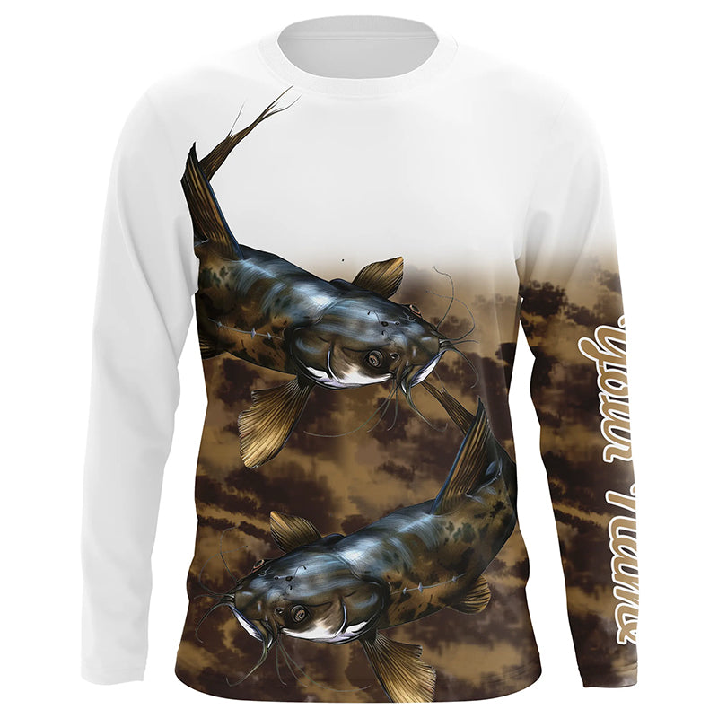 Flathead Catfish Fishing Customized Long sleeve Fishing Shirts, personalized fishing gift NPQ144