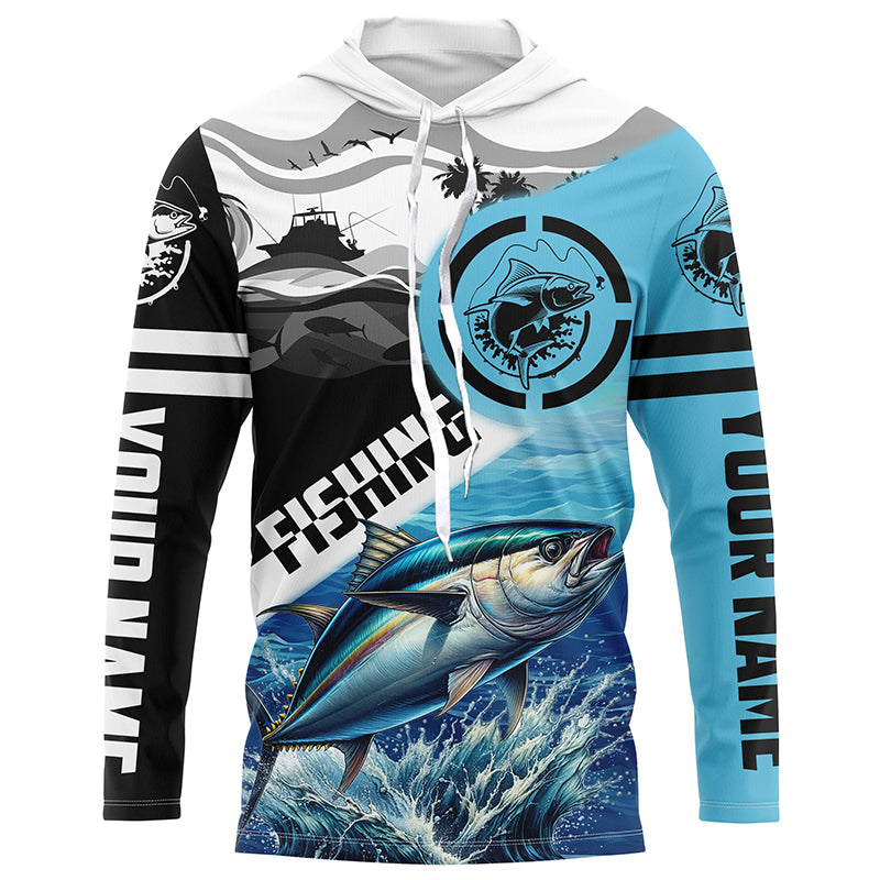 Tuna Fishing saltwater Customize Name UV protection long sleeves fishing shirt for men NPQ36