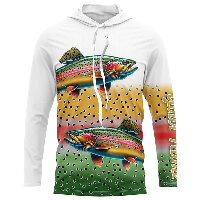 Rainbow Trout Fishing Customize UV Protection Long sleeve Fishing Shirts, personalized fishing gift NPQ282