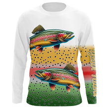 Load image into Gallery viewer, Rainbow Trout Fishing Customize UV Protection Long sleeve Fishing Shirts, personalized fishing gift NPQ282
