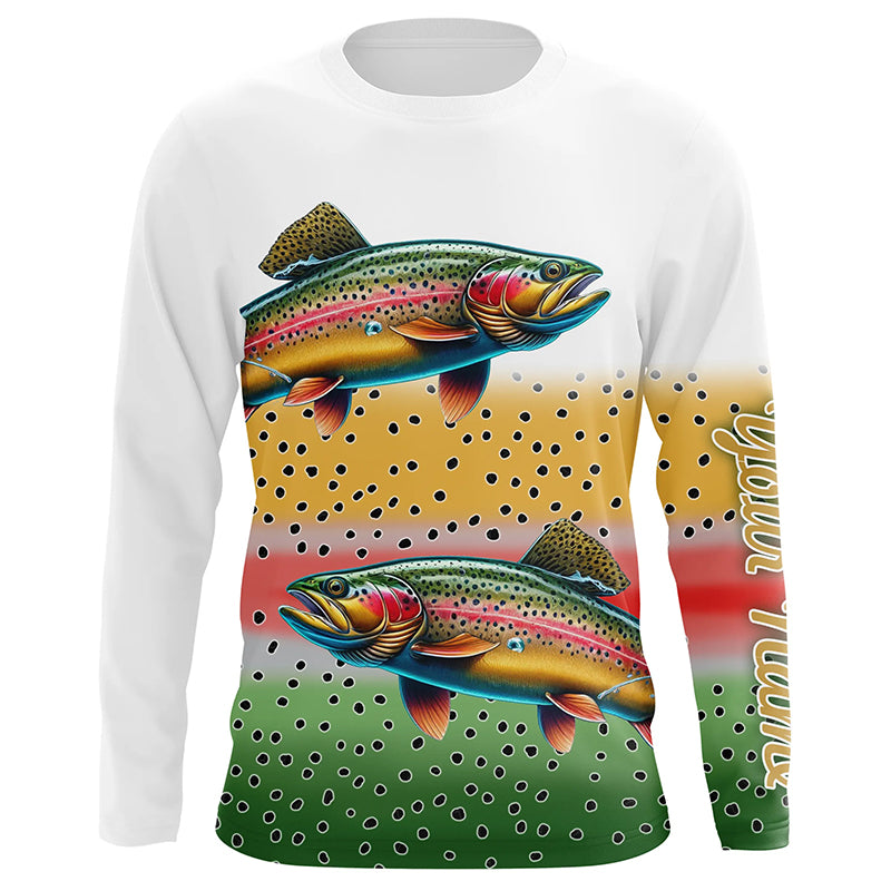 Rainbow Trout Fishing Customize UV Protection Long sleeve Fishing Shirts, personalized fishing gift NPQ282