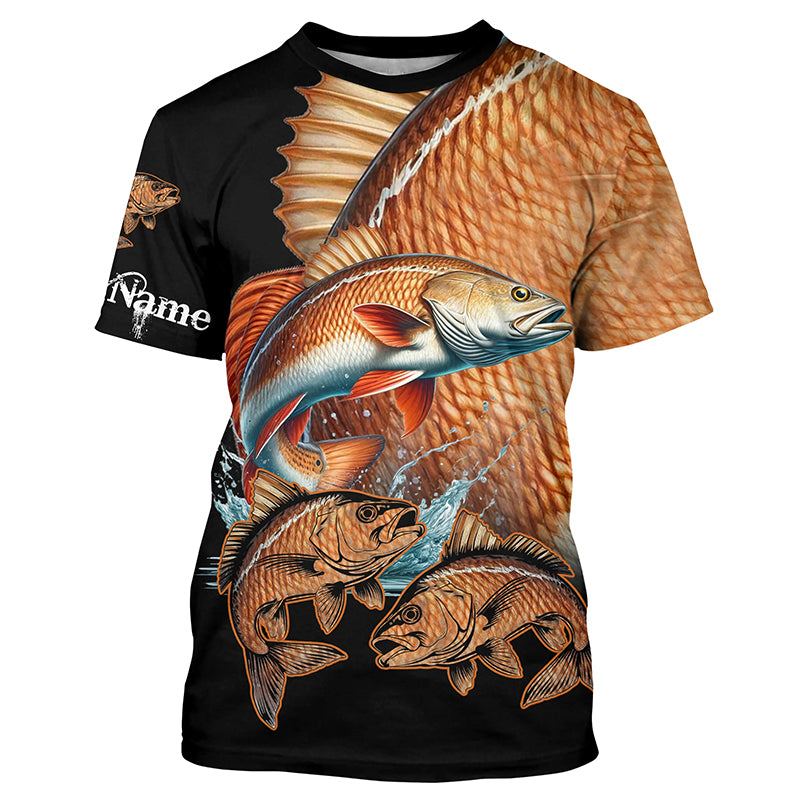 Redfish puppy drum Fishing Customize Name All-over Print fishing T-shirt, gift for fishing lovers NPQ343