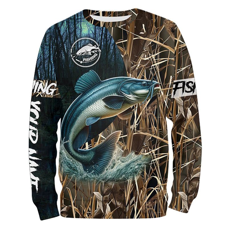 Catfish Fishing Camo Customize name 3D Sweatshirt, personalized fishing gift ideas NPQ4