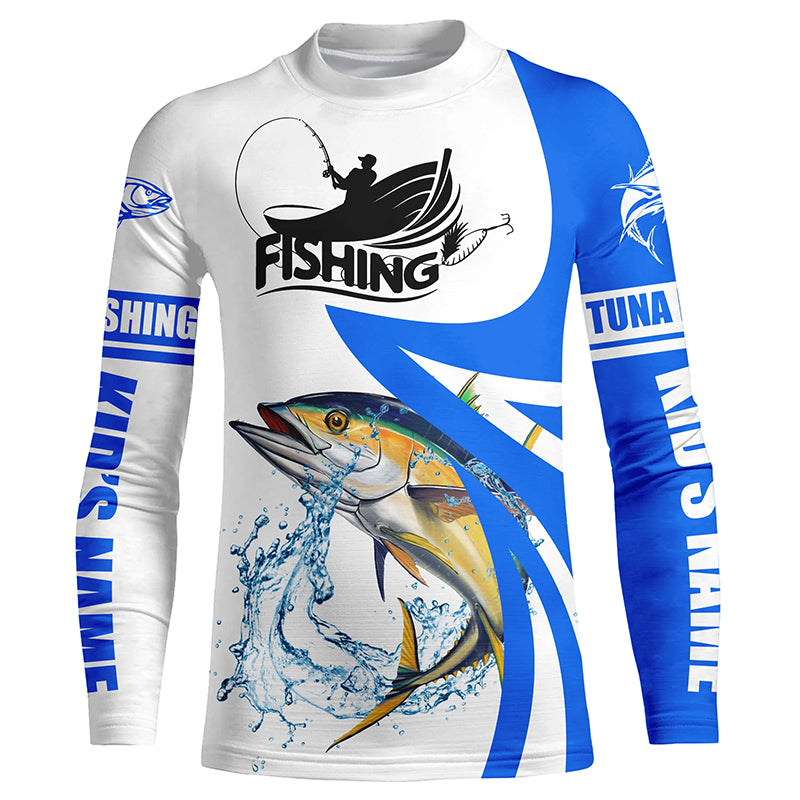 Tuna fishing Custom sun protection Kid long sleeve fishing shirts, Tuna fishing jerseys | Blue NQS5463