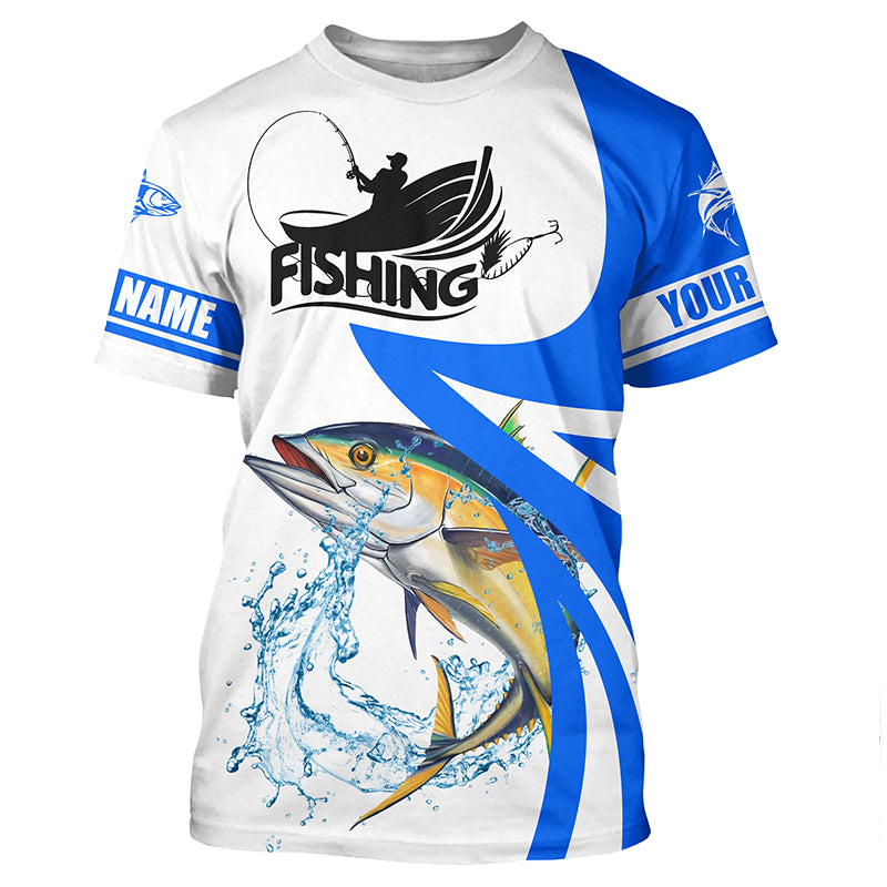 Tuna fishing Custom sun protection Fishing T-shirt, Tuna fishing jerseys | Blue NQS5463