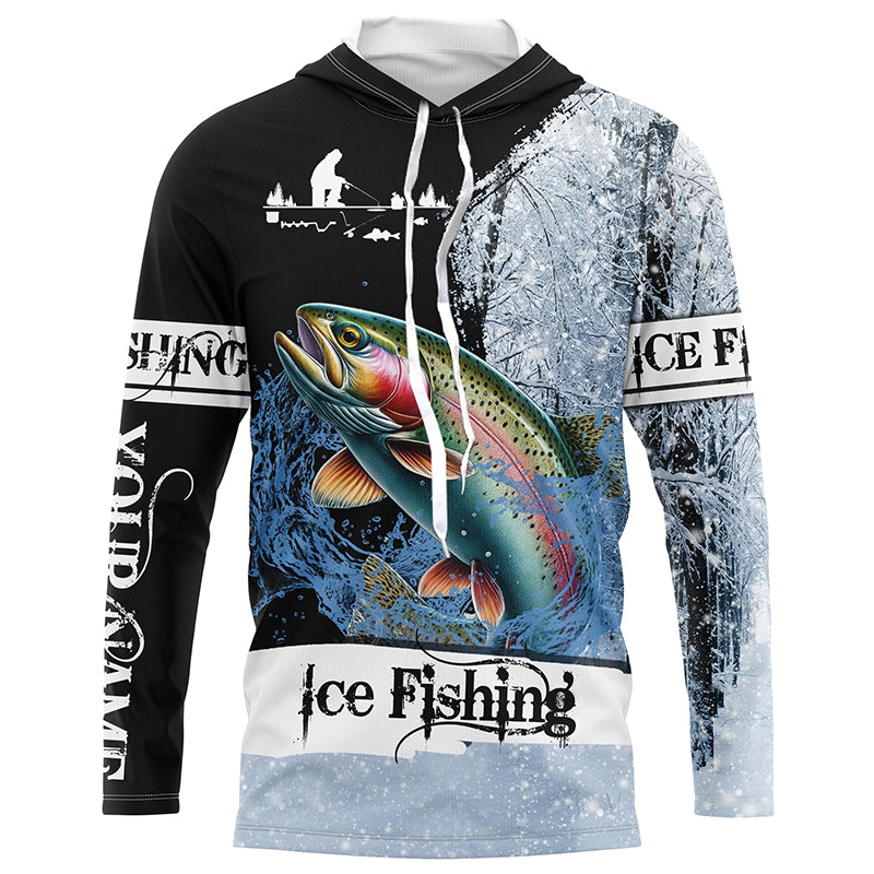 Rainbow Trout Ice Fishing Custom Name sun protection Long Sleeve Fishing Shirts NPQ289