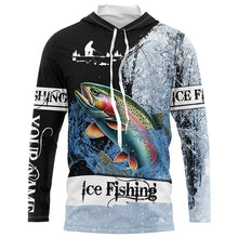 Load image into Gallery viewer, Rainbow Trout Ice Fishing Custom Name sun protection Long Sleeve Fishing Shirts NPQ289
